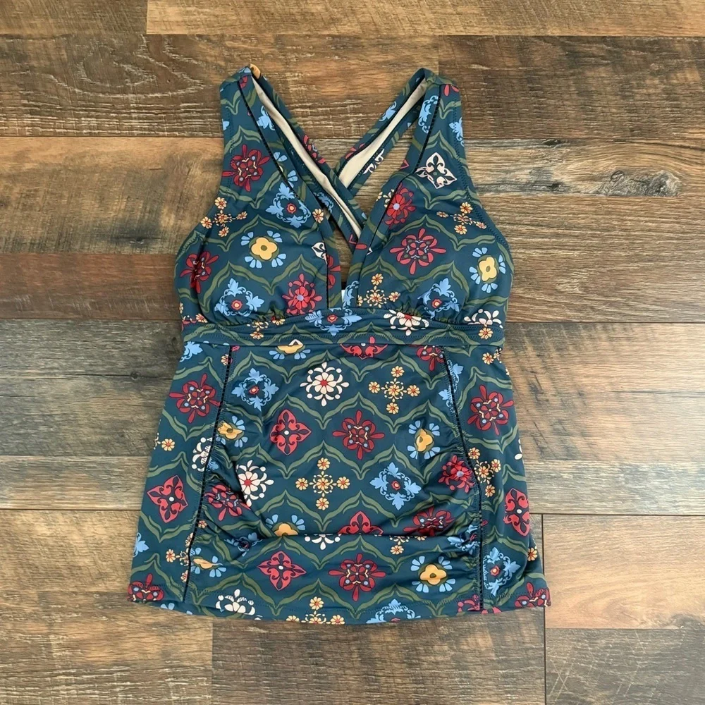 NWT A Pea In The Pod Mosaic Tile Print Maternity Tankini Swimsuit
